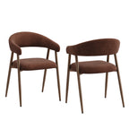 EOP Modern Linen Fabric Dining Chairs Set of 2, Upholstered Kitchen Chair with Metal Leg for Dining Room Restaurant