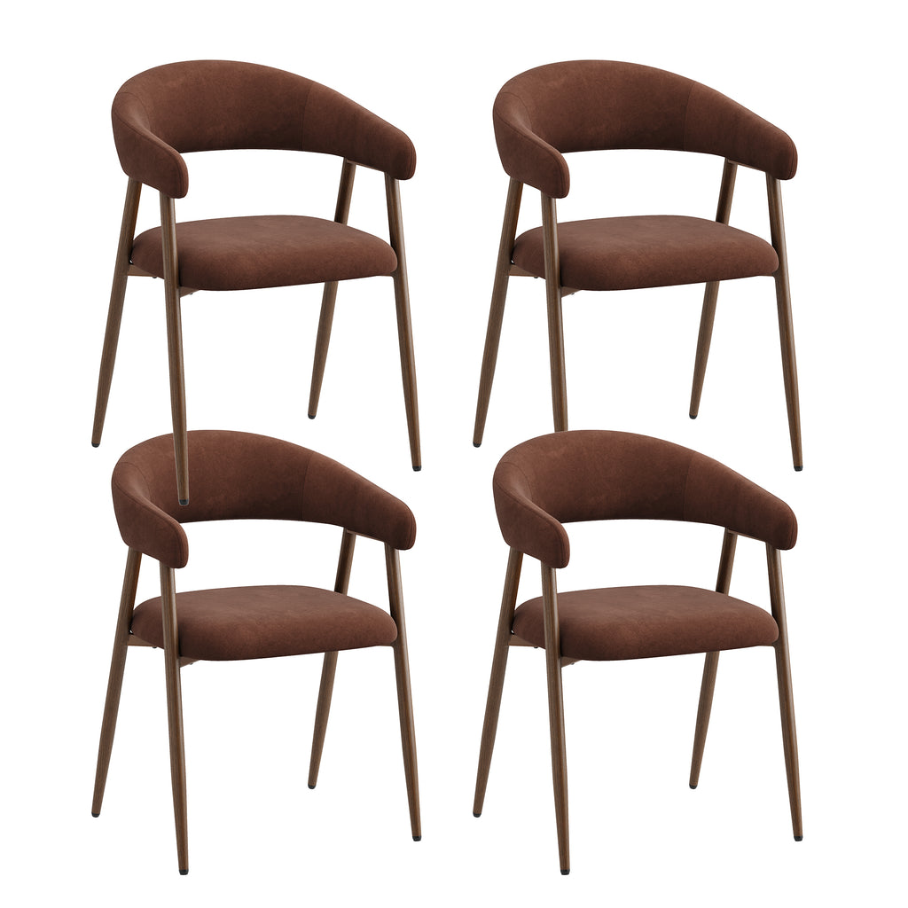 EOP Modern Linen Fabric Dining Chairs Set of 2, Upholstered Kitchen Chair with Metal Leg for Dining Room Restaurant