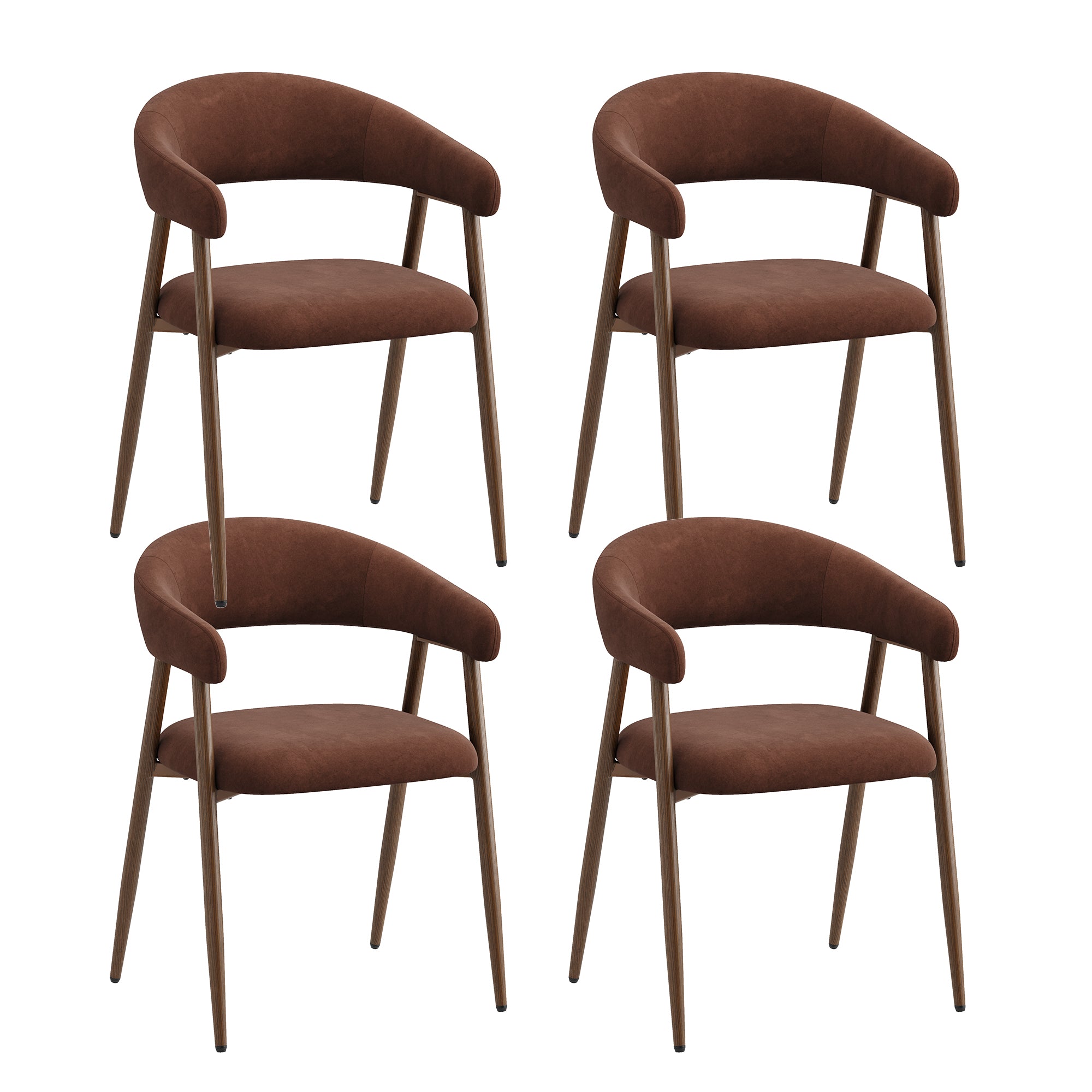 EOP Modern Linen Fabric Dining Chairs Set of 2, Upholstered Kitchen Chair with Metal Leg for Dining Room Restaurant
