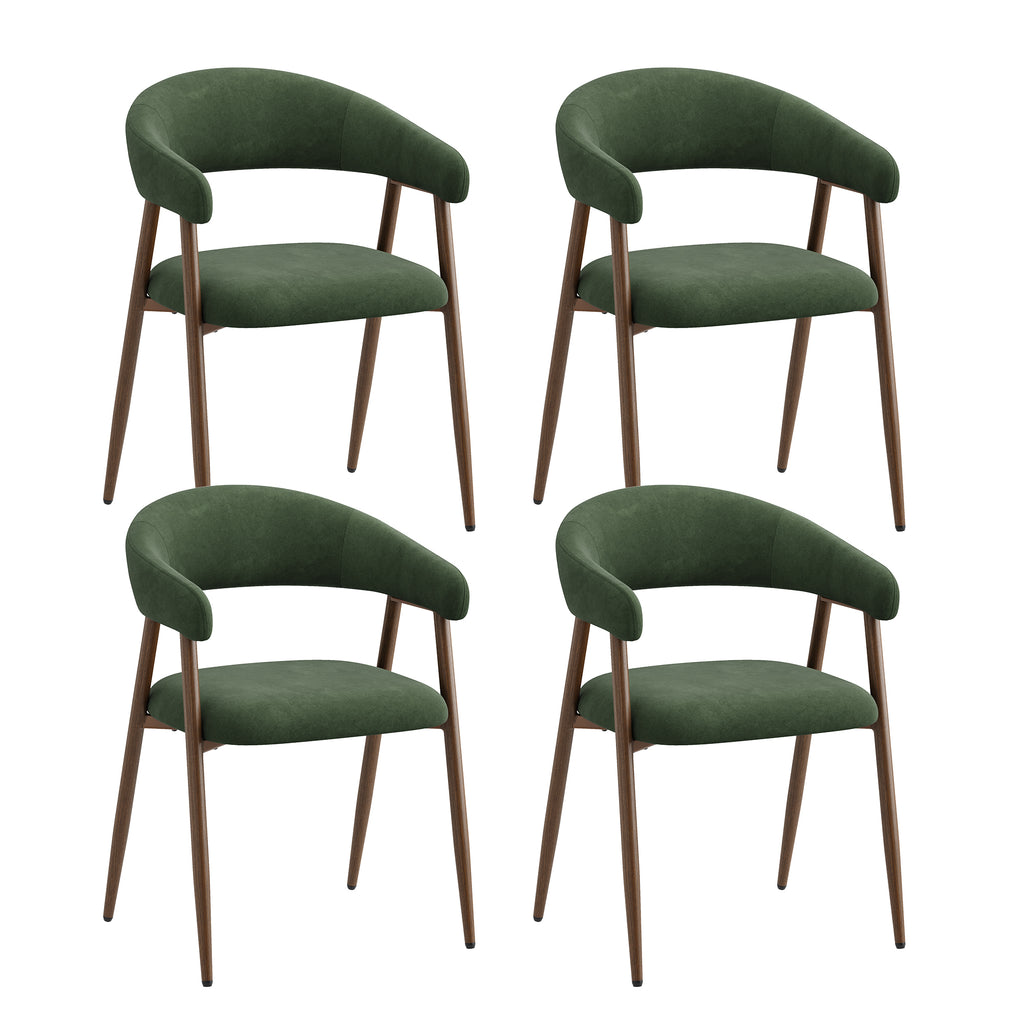 EOP Modern Linen Fabric Dining Chairs Set of 2, Upholstered Kitchen Chair with Metal Leg for Dining Room Restaurant