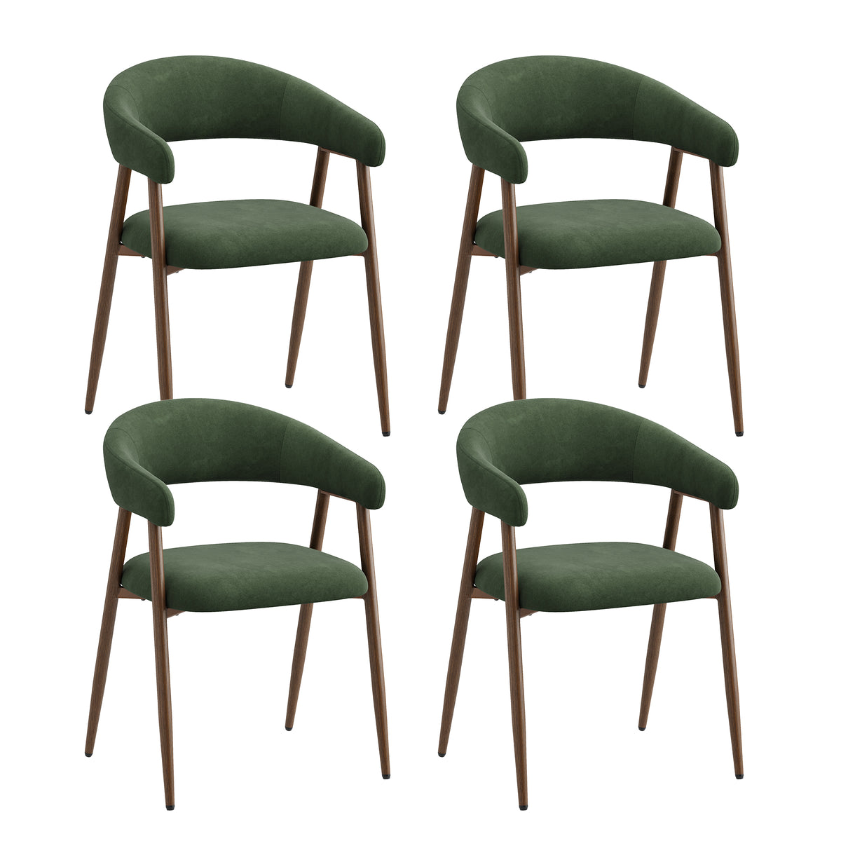 EOP Modern Linen Fabric Dining Chairs Set of 2, Upholstered Kitchen Chair with Metal Leg for Dining Room Restaurant