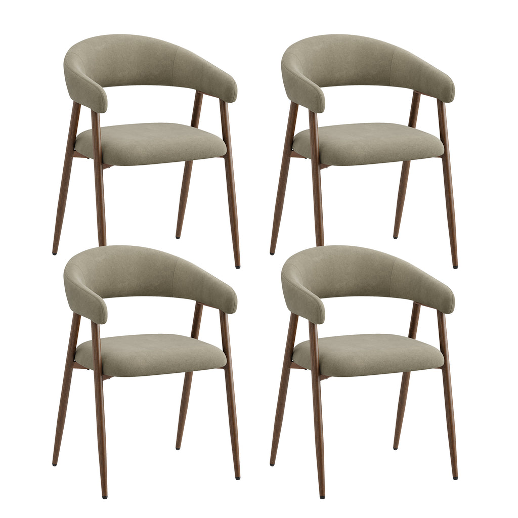 EOP Modern Linen Fabric Dining Chairs Set of 2, Upholstered Kitchen Chair with Metal Leg for Dining Room Restaurant