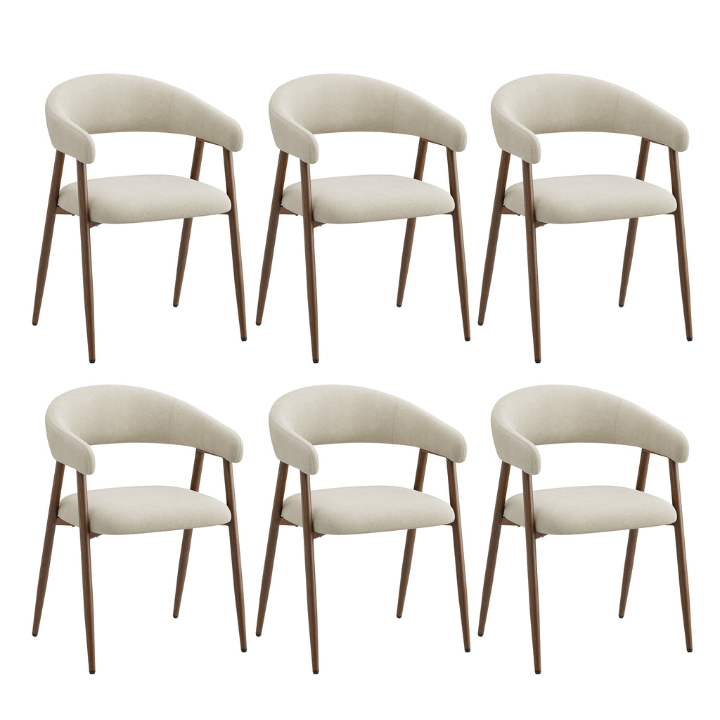 EOP Modern Linen Fabric Dining Chairs Set of 2, Upholstered Kitchen Chair with Metal Leg for Dining Room Restaurant