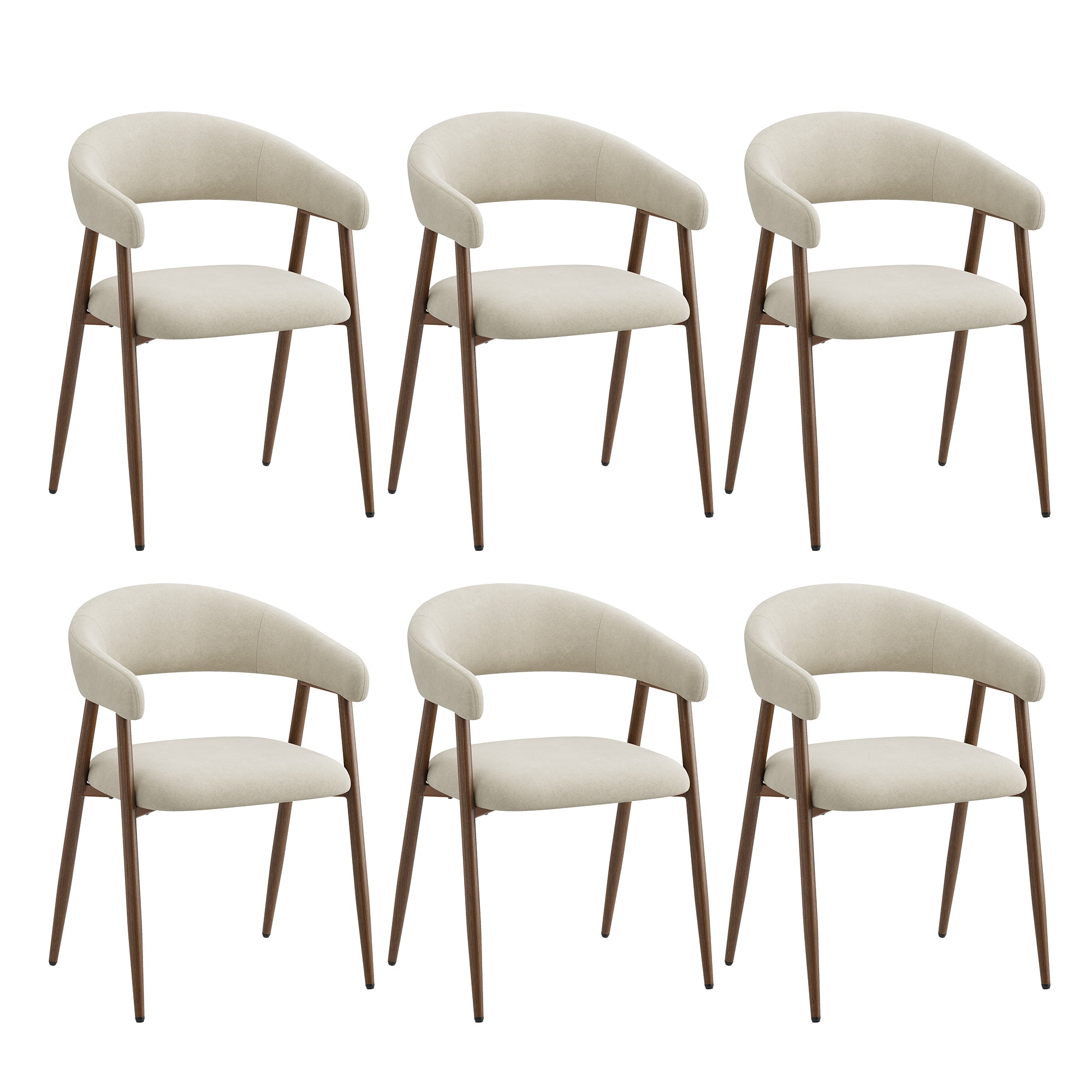 EOP Modern Linen Fabric Dining Chairs Set of 2, Upholstered Kitchen Chair with Metal Leg for Dining Room Restaurant