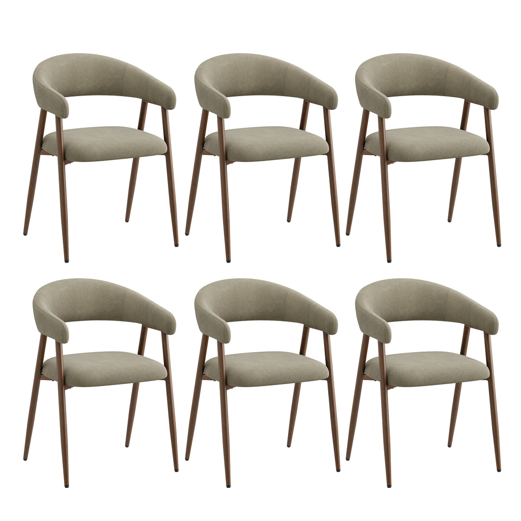 EOP Modern Linen Fabric Dining Chairs Set of 2, Upholstered Kitchen Chair with Metal Leg for Dining Room Restaurant