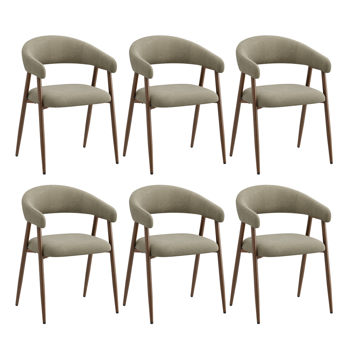 EOP Modern Linen Fabric Dining Chairs Set of 2, Upholstered Kitchen Chair with Metal Leg for Dining Room Restaurant