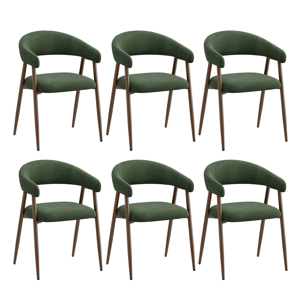 EOP Modern Linen Fabric Dining Chairs Set of 2, Upholstered Kitchen Chair with Metal Leg for Dining Room Restaurant