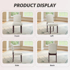 EOP Mid-Century Modern Upholstered Dining Chairs Set of 2, Farmhouse Fabric Kitchen & Dining Room Chairs with Extra Padded Seat, Ideal for Living Room, Restaurant, Beige
