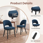 EOP Upholstered Dining Chairs Set of 6, Modern Fabric Dining Side Chairs with Solid Wood Legs, Comfortable Seating for Kitchen, Dining Room, Blue