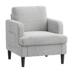 EOP 29.13" Accent Chairs Upholstered Fabric Compty Chairs with Armrest Reading Chair with Solid Wood Frame for Living Room Reading Room, Gray