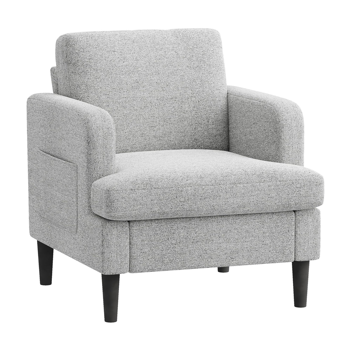 EOP 29.13" Accent Chairs Upholstered Fabric Compty Chairs with Armrest Reading Chair with Solid Wood Frame for Living Room Reading Room, Gray