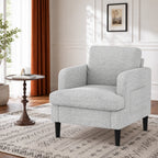 EOP 29.13" Accent Chairs Upholstered Fabric Compty Chairs with Armrest Reading Chair with Solid Wood Frame for Living Room Reading Room, Gray