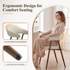 EOP Modern Linen Fabric Dining Chairs Set of 2, Upholstered Kitchen Chair with Metal Leg for Dining Room Restaurant, Beige