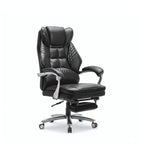 EOP Massage Big and Tall Office Chair with Heat and 4 Vibration Points, Executive Desk Chair with Adjustable Footrest, Black
