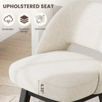 EOP 26'' Swivel Counter Height Bar Stools Set of 2, Modern Upholstered Bar Stools with Curved Back and Solid Wood Legs, Bar Chairs for Kitchen Island Home Bar, Beige
