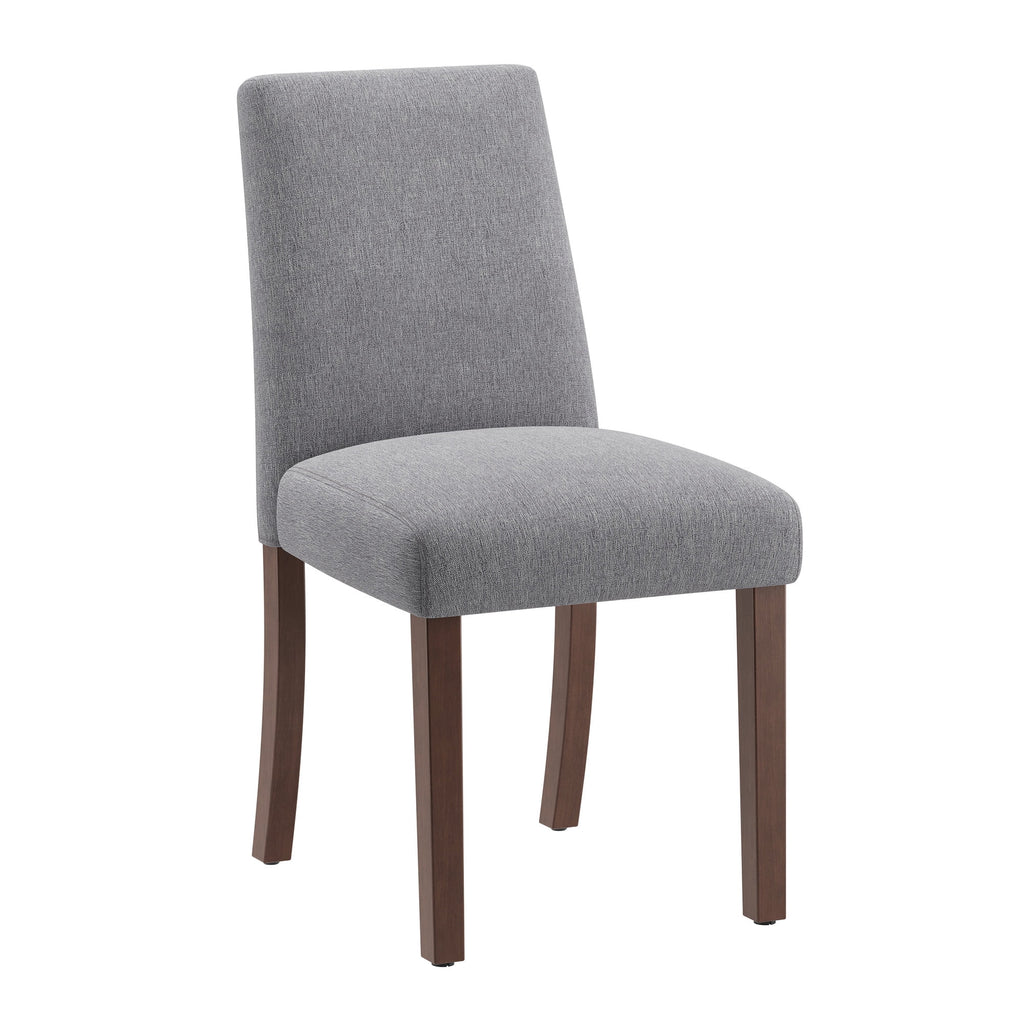 EOP Upholstered Dining Chairs Set of 6, Linen Fabric Dining Side Chairs, Farmhouse Dining Room Chairs, Stylish Kitchen Chairs with Solid Wood Legs and Padded Seat, Gray