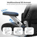 EOP Big and Tall Executive Office Chair 400lbs, High Back Ergonomic Desk Chair with Heat & Kneading Massage, Flip-Up Armrests, Black