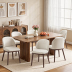 EOP Upholstered Dining Chairs Set of 2, Modern Fabric Dining Side Chairs with Wood Legs & Wing Backrest, for Dining Room Living Room Bedroom, Beige