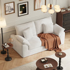 EOP 76" Wide Loveseat Sofa, 2-Seater Sofa with 4 Pillows, Upholstered Sofa Couch for Living Room and Small Spaces, Beige