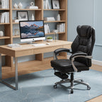 EOP Massage Big and Tall Office Chair with Heat and 4 Vibration Points, Executive Desk Chair with Adjustable Footrest, Black
