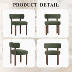 Upholstered Dining Chairs Set of 4, Mid Century Modern Dining Room Chairs, Farmhouse Wooden Chairs with Ergonomic Curved Backrest for Kitchen Dining Vanity