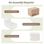 EOP Big Bean Bag Lounger Chair, Chaise Lounge Chair Indoor, Comfy Upholstered Sleeper Sofa Bed with Compressed Memory Foam, No Assembly Required, Beige