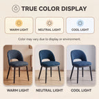 EOP Upholstered Dining Chairs Set of 6, Modern Fabric Dining Side Chairs with Solid Wood Legs, Comfortable Seating for Kitchen, Dining Room, Blue