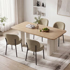 EOP Upholstered Dining Chairs Set of 4, Mid-Century Modern Dining Room Chairs with Curved Backrest and Metal Legs, Chair Kitchen for Dining Room, Camel