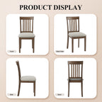 EOP Upholstered Dining Chair, Farmhouse Kitchen Wood Chairs with Backrest, Modern Fabric Padded Dining Chairs for Kitchen, Living Room