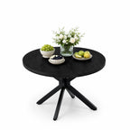 EOP 5-Piece Dining Set with Expandable 43″- 59″ Dining Table and 4 Upholstered Chairs for Small Spaces Small Home Kitchen Apartment, Black Table with Green Chairs