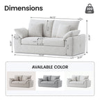EOP 76" Wide Loveseat Sofa, 2-Seater Sofa with 4 Pillows, Upholstered Sofa Couch for Living Room and Small Spaces, Beige