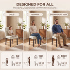 EOP Dining Chairs Set of 2, Modern Upholstered Fabric Dining Room Chairs, Armless Kitchen Side Chairs with Wood Legs and Padded Seat for Living Room, Bedroom, Kitchen, Beige